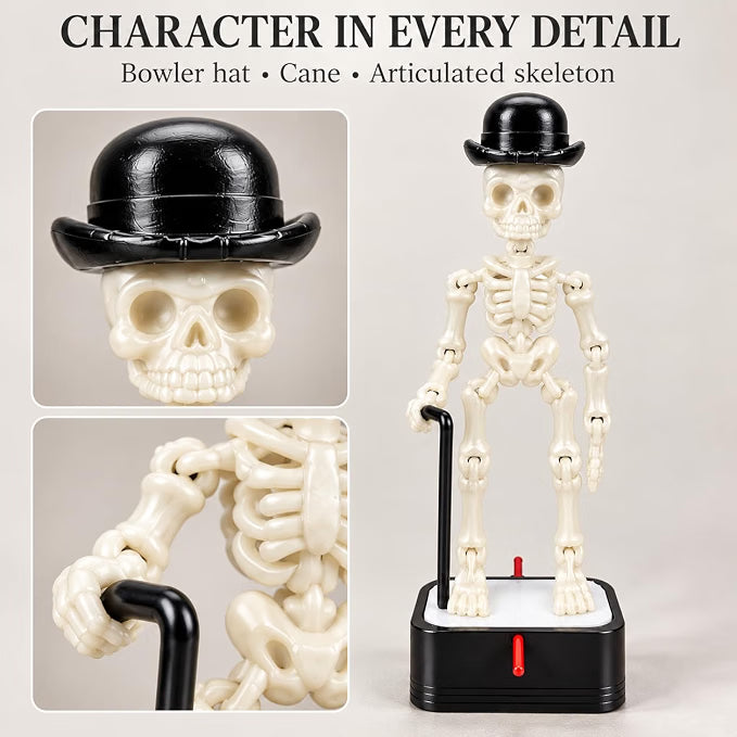 Petzlifeworld 3D Printed Dancing Skeleton Aquarium Ornament – White & Black Variations | Bubble-Activated Moving Fish Tank Decoration with Air Tube Connection & Stable Base