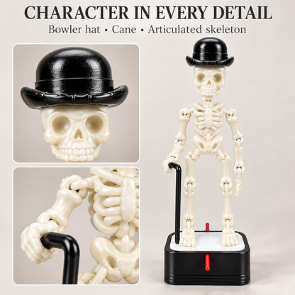 Petzlifeworld 3D Printed Dancing Skeleton Aquarium Ornament – White & Black Variations | Bubble-Activated Moving Fish Tank Decoration with Air Tube Connection & Stable Base