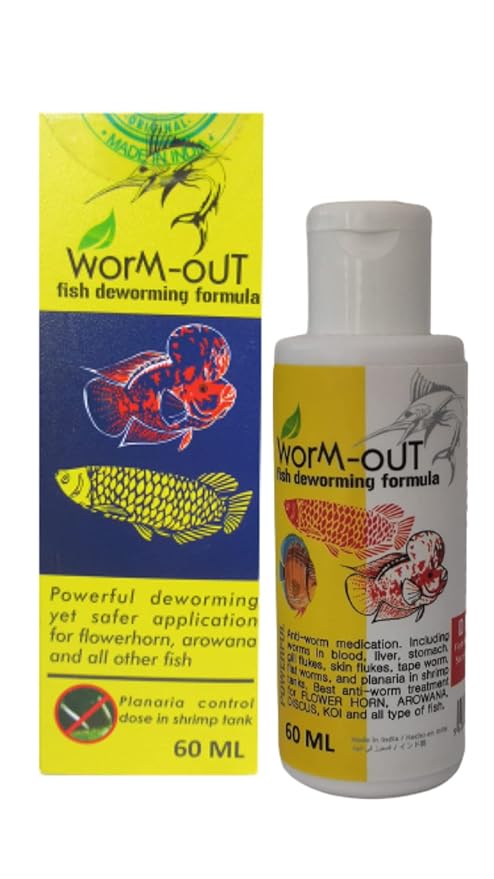 Aquatic Remedies Worm-Out Fish Deworming Formula, 60ML for Flower Horn, Discus, Arowana and All Other Fish