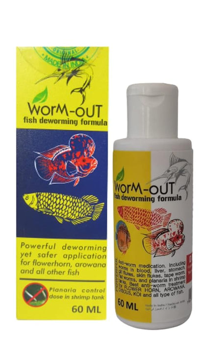 Aquatic Remedies Worm-Out Fish Deworming Formula, 60ML for Flower Horn, Discus, Arowana and All Other Fish