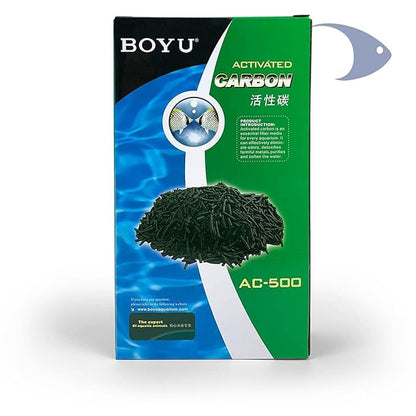 Boyu Activated Carbon Filter Media with Net Bag for Aquarium Fish Tank | Removes Impurities, Odor, Chlorine & Heavy Metals