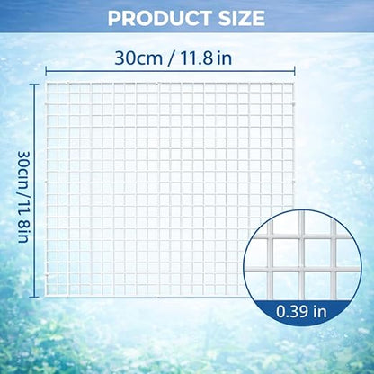 Petzlifeworld Fish Tank Divider Egg Crate Panel with Clips | 30×30cm PP Plastic Aquarium Divider Grid | Cuttable Mesh for Fish, Turtle, Reptile & Plant Tank Separation-Black And White