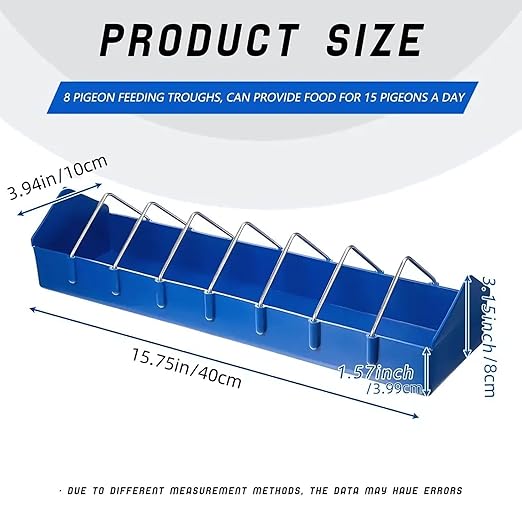 petzlifeworld Plastic Poultry Food Tray for Pigeon, Chicken and Pets Garden Outdoor Use Ground Bird Feeder (Blue),40 cm,H_5 cm,W_8 cm