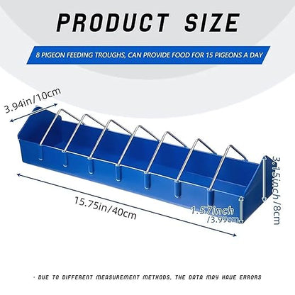 petzlifeworld Plastic Poultry Food Tray for Pigeon, Chicken and Pets Garden Outdoor Use Ground Bird Feeder (Blue),40 cm,H_5 cm,W_8 cm