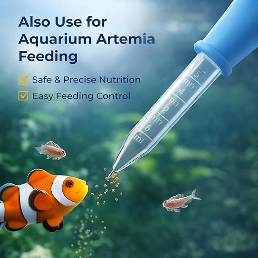 petzlifeworld 5ML Silicone Pipette Dropper (2 PCS) – Aquarium Feeding, Fertilizer Dosing & Liquid Transfer | Accurate Measurement, Soft Flexible Bulb, Easy Squeeze for Fish, Artemia, Lab, Resin & DIY