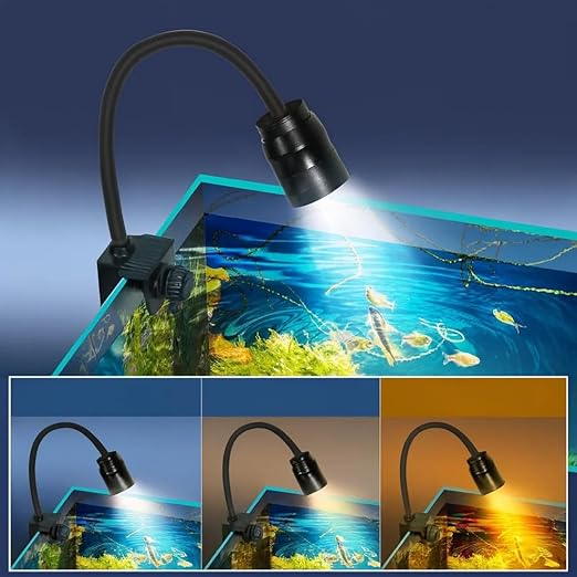 Petzlifeworld Full Spectrum 10W LED Aquarium Spotlight – Focus & Zoom, 3 Color Modes, Adjustable Beam for Fish Tanks & Planted Tanks