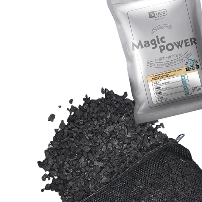 YEE Magic Powder Premium Activated Carbon Granules for Aquarium Water Purification with Net Bag 500g | to Remove Foul Smell from Aquarium and Makes It Crystal Clear