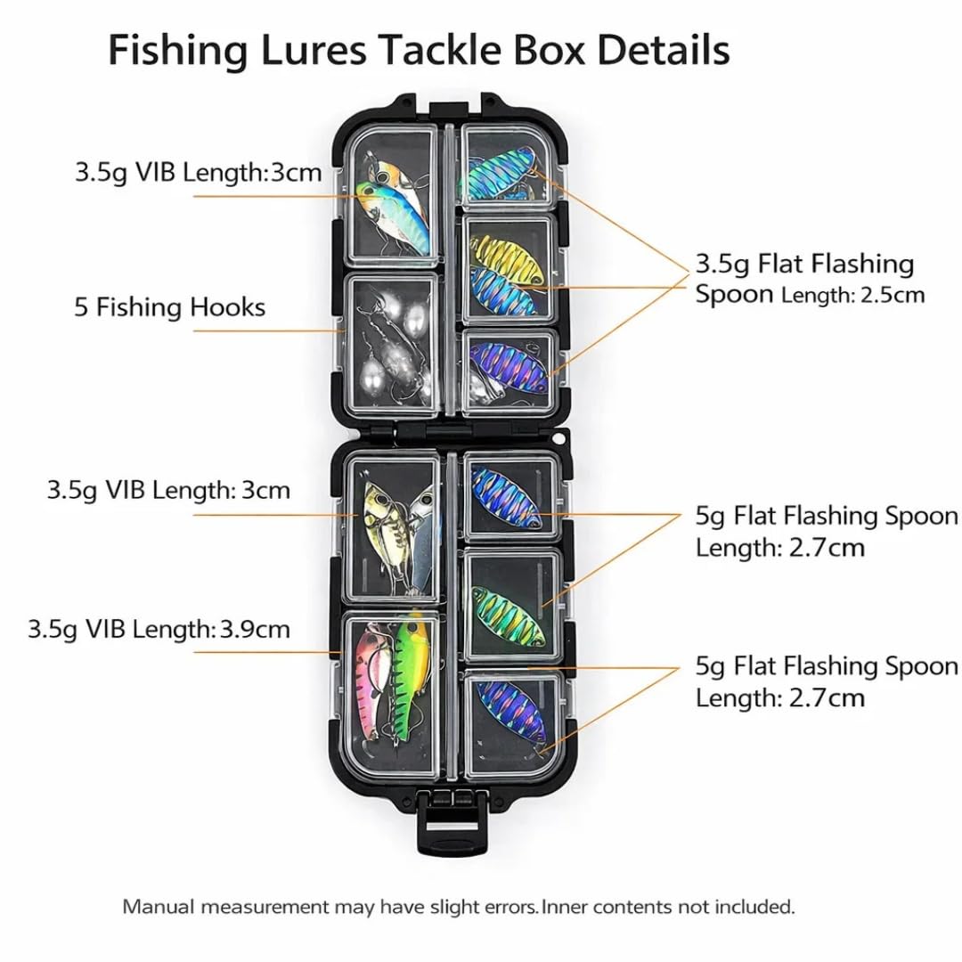 petzlifeworld Mini  and small Portable Fishing Tackle Box, 1pc Black Multi-Compartment Organizer with Lockable Lid & Design, Durable Lure Storage Case for Hooks, Rigs & Fishing Gear, Ideal for Anglers & Outdoor Use