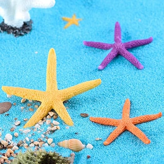 PetzLifeworld 4 Pcs Artificial Simulation Mixed Colour Starfish Decoration for Aquarium Fish Tank,Arts and Crafts | Looks Like Real | Colour Wont Fade