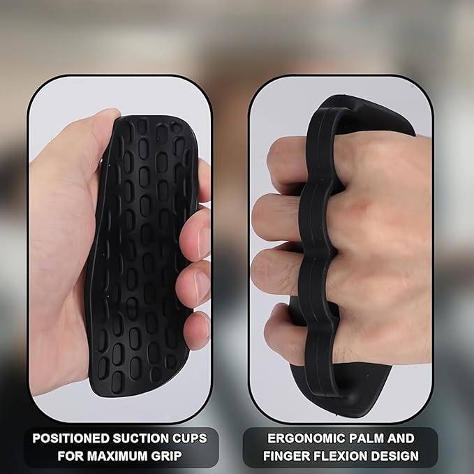 Petzlifeworld Anti-Slip Rubber Gym Workout Grips for Weight Lifting – Palm Protection Deadlift Grip Pads for Barbell, Dumbbell & Pull Ups – Ergonomic Finger Loop Lifting Grips for Men & Women (Black)
