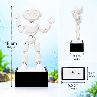 Petzlifeworld Dancing Robot Aquarium Decoration with Air Bubble Action – Moving Air-Powered Fish Tank Ornament for Freshwater Aquariums