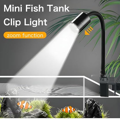 Petzlifeworld Full Spectrum 10W LED Aquarium Spotlight – Focus & Zoom, 3 Color Modes, Adjustable Beam for Fish Tanks & Planted Tanks