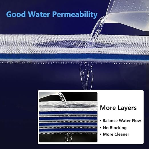 PetzLifeworld Upgraded 8D Multi-Layer Reusable Aquarium & Koi Pond Filter Sponge Media | Crystal Clear Water | No Clogging | Washable & Long-Lasting | 50×11 cm