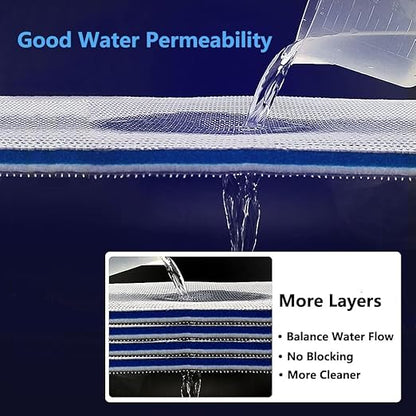 PetzLifeworld Upgraded 8D Multi-Layer Reusable Aquarium & Koi Pond Filter Sponge Media | Crystal Clear Water | No Clogging | Washable & Long-Lasting | 50×11 cm
