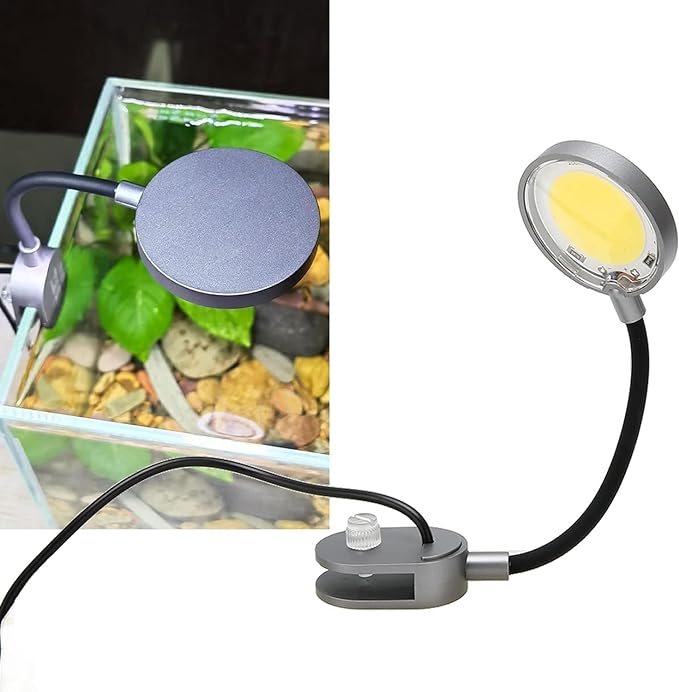 YEE Black and Grey 3 Watts USB Type Clip On Back LED Light for Aquarium Fish Tank and Bowl | 7000K | High Brighness | Water Splash Proof | Flexible Head