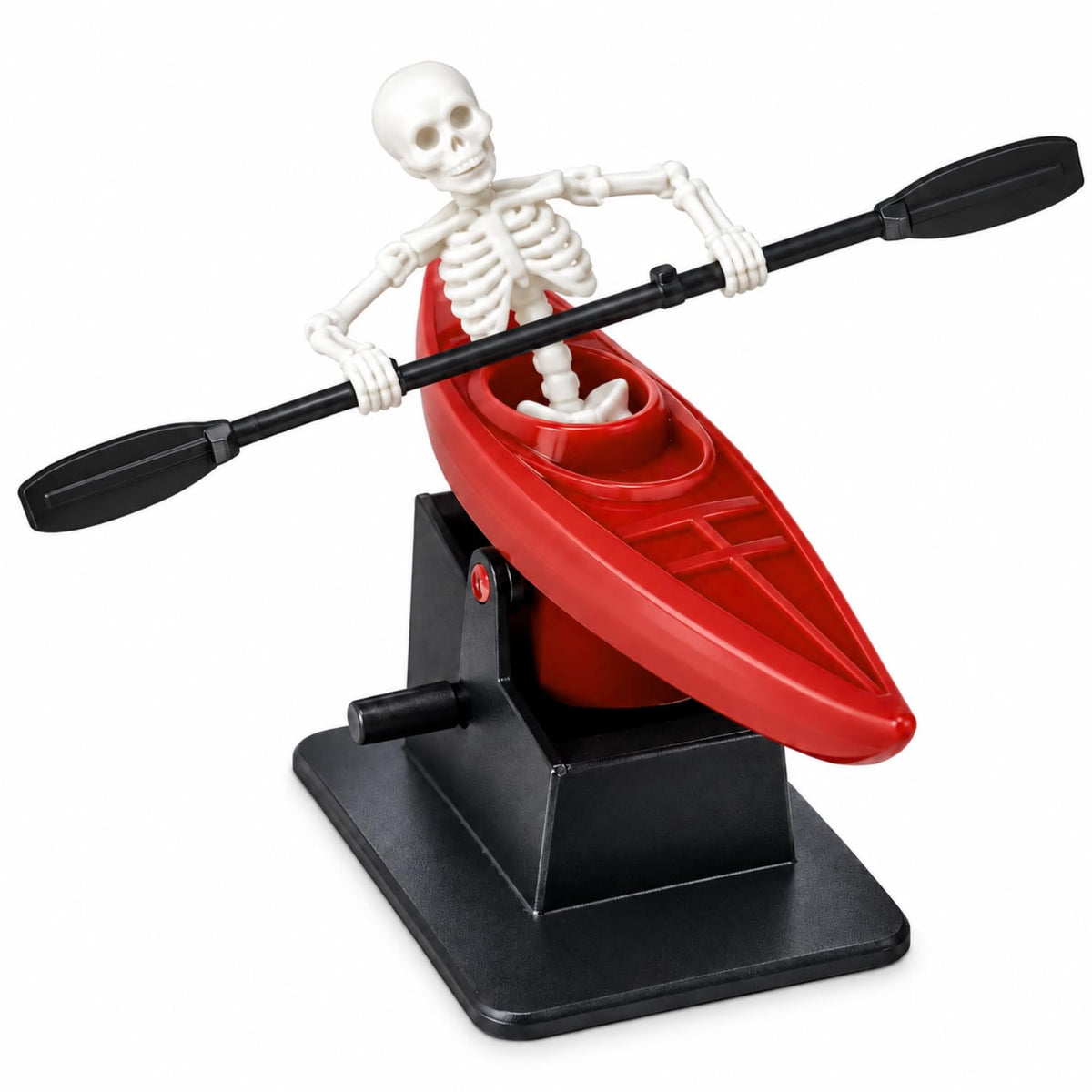 Petzlifeworld Dancing Skeleton Kayak Aquarium Ornament with Moving Rowing Action – Random Colour Fish Tank Decoration with Paddle & Stable Base