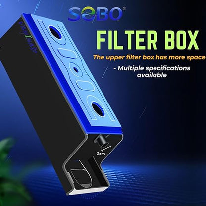 Sobo WP-780F | 10W | 800L/Hr | Suitable for 30cm - 42cm Tank Aquarium Top Filter with 1 Feet Sponge | Efficient Filtration for Clean & Clear Water Maintain