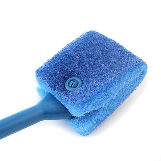 petzlifeworld Aquarium Fish Tank Algae Cleaner Sponge – Blue Heavy-Duty Scrubber Brush for Aquarium Glass & Tank Walls – Easy-Grip Handle, Safe & Non-Scratch