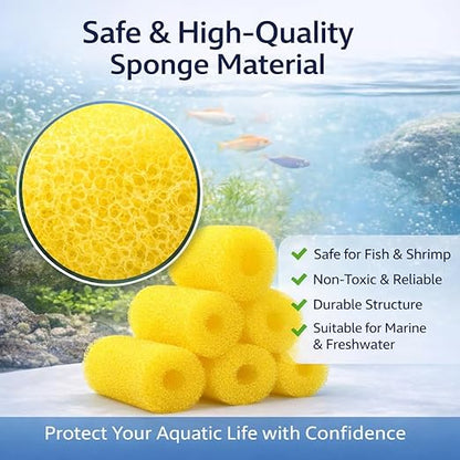 petzlifeworld 5 Pcs Aquarium Filter Spare Yellow Sponge (7×6×7 cm) | High Density Pre-Filter Foam | Reusable & Safe for Freshwater & Saltwater Tanks
