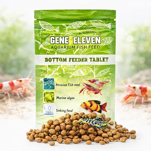 Aquatic Remedies 30G  Gene Eleven Bottom Feeder Tablet Fish Food | Sinking Tablet Feed for Plecos, Shrimps, Crayfish, Lobsters & Crabs | All Life Stages Aquarium Feed
