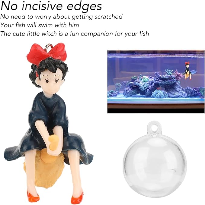 Petzlifeworld 2 Pcs Floating Little Witch Aquarium Decorations Landscaping Fish Tank Toy – Cute and Lifelike Ornaments for a Magical Underwater World!
