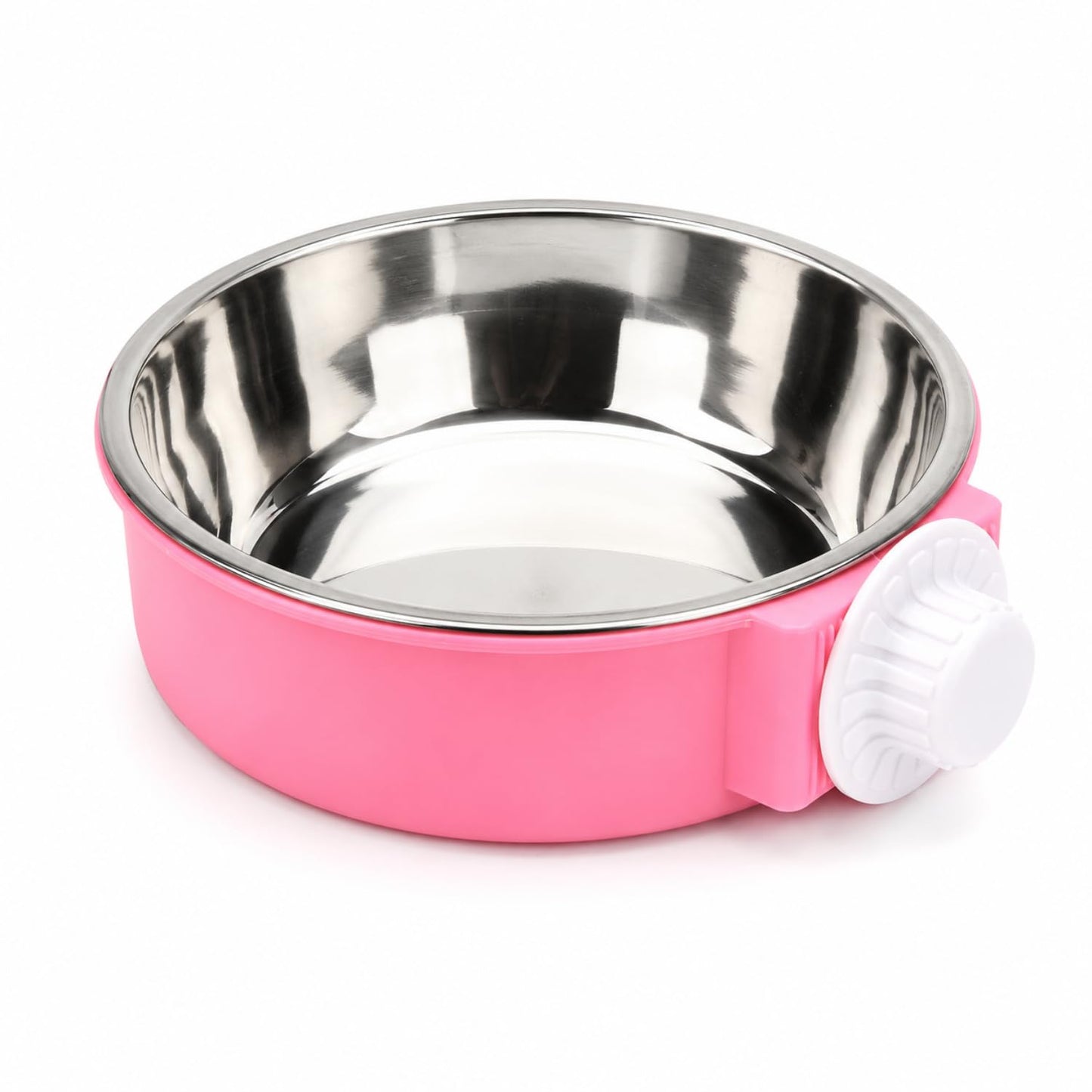 Petzlifeworld 2-in-1 Hanging Pet Food & Water Bowl | Stainless Steel Removable Feeding Bowl with Secure Cage Clip Holder | Suitable for Cats, Dogs, Rabbits, Birds & Small Animals | Random Colour