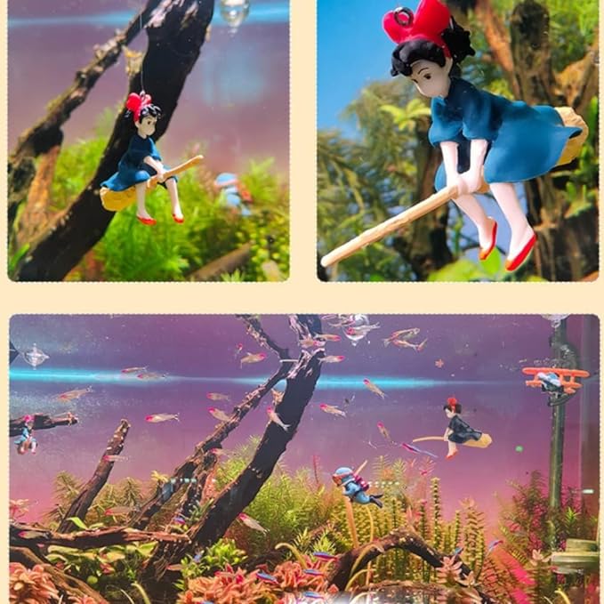 Petzlifeworld 2 Pcs Floating Little Witch Aquarium Decorations Landscaping Fish Tank Toy – Cute and Lifelike Ornaments for a Magical Underwater World!