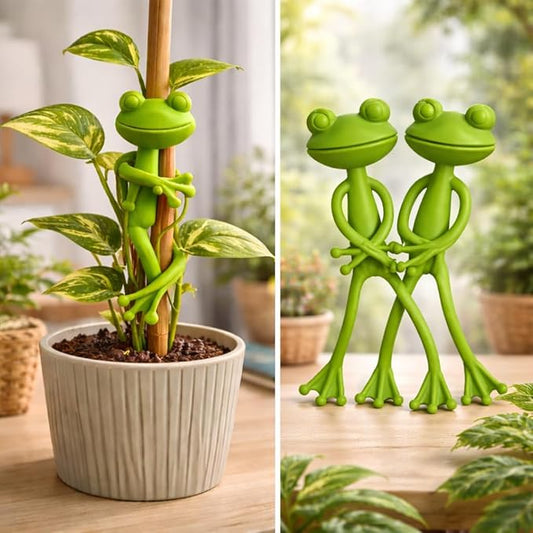 Petzlifeworld Frog Plant Support Clips (2 PCS) – Cute Climbing Plant Holders for Money Plant, Pothos & Philodendron | Flexible Vine Support Tie for Indoor & Outdoor Garden Decor