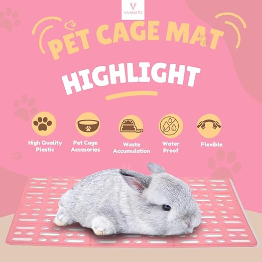 Petzlifeworld  2 Pcs (34 * 25 Cm) Pet Cage Mat for Rabbit, Guinea Pig, Hamster – Waterproof Plastic Feet Pads | Non-Slip Resting Floor Mats for Cats, Dogs, Bunny | Water Proof | Easy to Clean Cage Pads