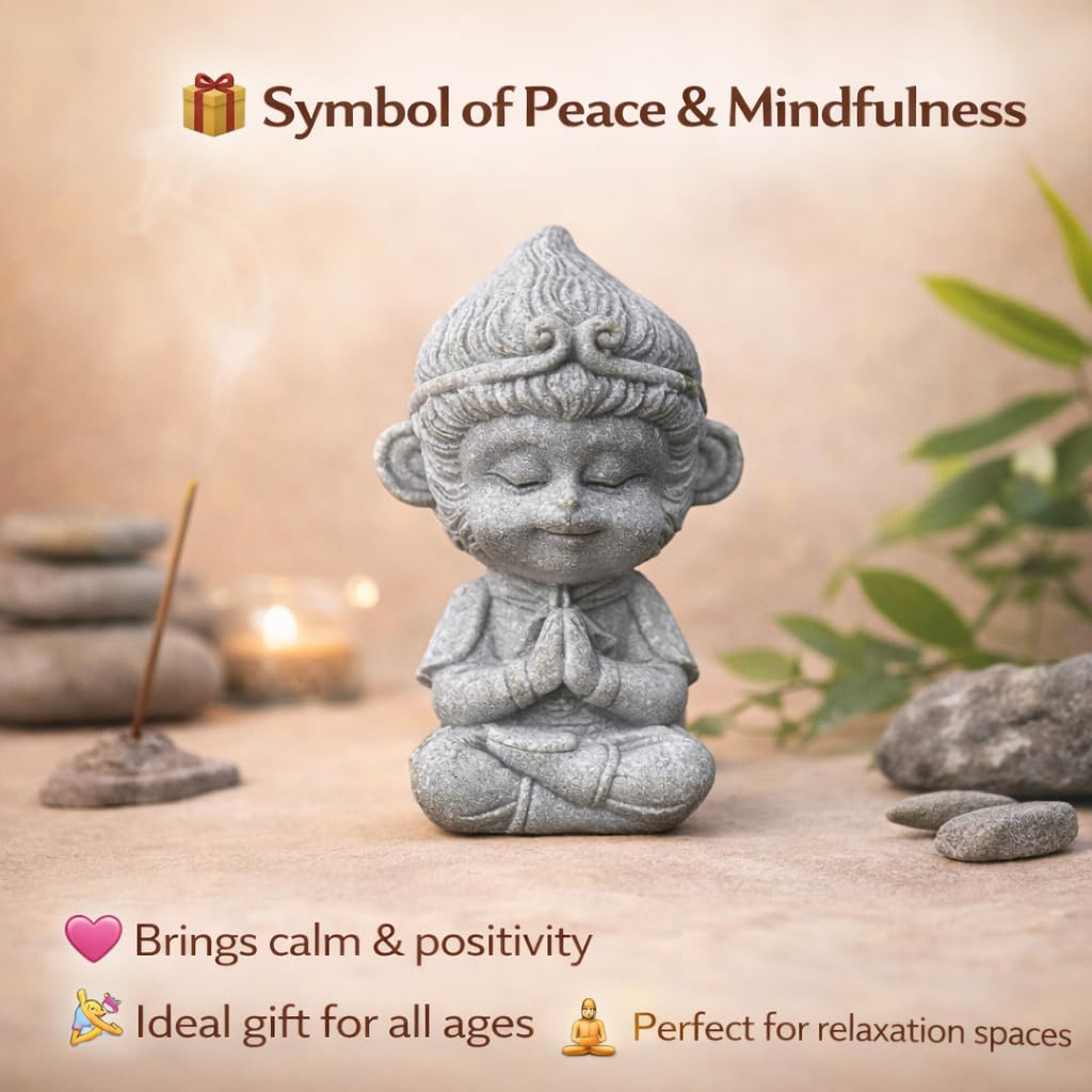 Petzlifeworld Mini Sun Wukong Meditation Statue – Cute Monkey King Resin Figurine for Aquarium, Garden, Desk, Zen Decor, Moss Pot & Fish Tank Decoration by Petzlifeworld
