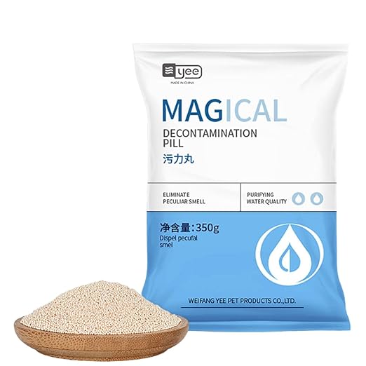 YEE Magic Decontamination Pill Aquarium Fish Tank Filter Media to Remove Ammonia, Nitrogen & Nitrite, Eliminating Odor & Makes Water Crystal Clear | Organic Waste Remover (with Net Bag)