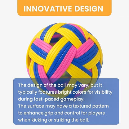 petzlifeworld Sepak Takraw Competition Ball (Multi Color) Imported from Thailand | Kick Volleyball Training & Tournament Ball | Durable Woven Design | Growing Sport in India