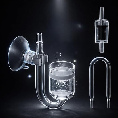 PetzLifeworld Nano Co2 Diffuser with Transparent U Bend and Check Valve and Sucker