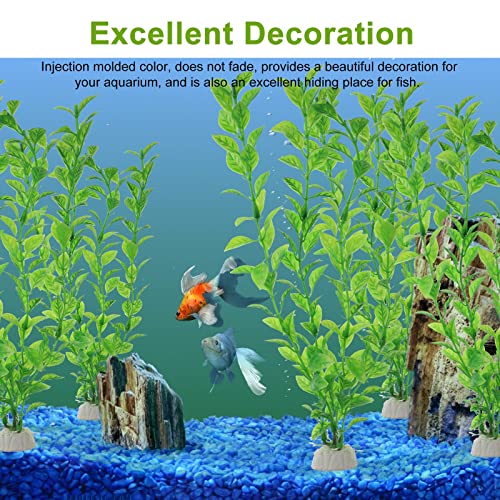 PetzLifeworld 12 Inch Green Rotella Aquarium Fish Tank Decoration Plastic Plants | Artificial Plants for Indoor Home and Office Decoration 6 Pcs Pack