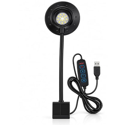 petzlifeworld FD-001 UFO Clip LED Aquarium Light | 3 Mode Fish Tank Light | 360° Flexible Gooseneck | DC 5V USB Powered | Fits 3–5mm Glass | for Betta, Nano & Planted Aquariums