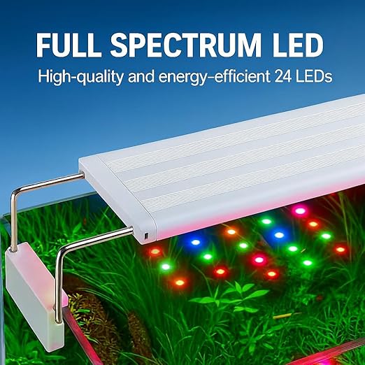 PETZLIFEWORLD 800 Series 33W LED Aquarium Light – Full Spectrum (WRGB) High Brightness, Extendable Brackets (75–85cm), Energy-Saving Fish Tank Lighting for Freshwater & Saltwater Plants
