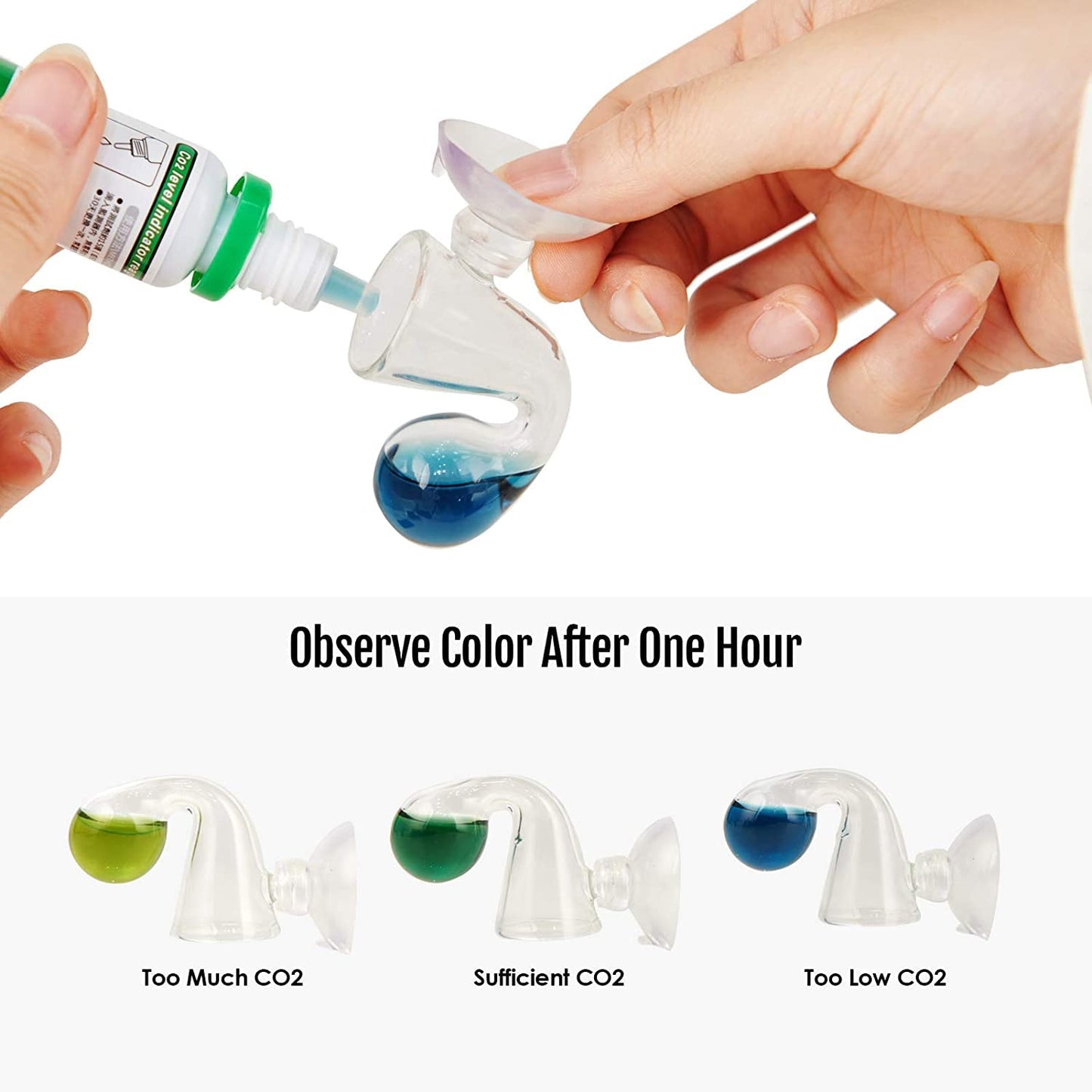 PetzLifeworld CO₂ Indicator Solution 15ml  – Accurate CO₂ Level Test Liquid for Aquarium Glass Drop Checker