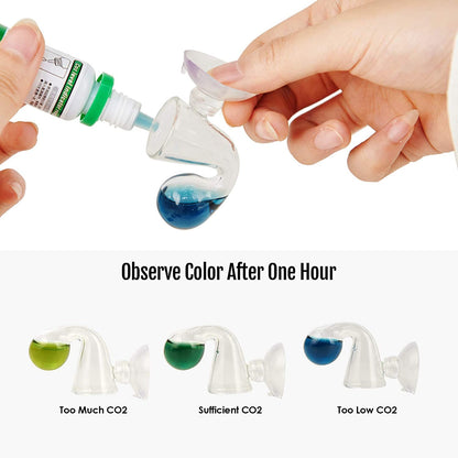 PetzLifeworld CO₂ Indicator Solution 15ml  – Accurate CO₂ Level Test Liquid for Aquarium Glass Drop Checker
