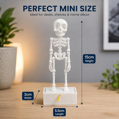 Petzlifeworld 3D Printed Dancing Skeleton Aquarium Ornament – White & Black Variations | Bubble-Activated Moving Fish Tank Decoration with Air Tube Connection & Stable Base