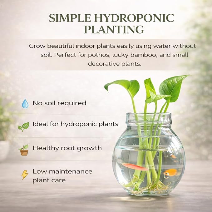 Petzlifeworld Resin Little Buddha Monk with Hydroponic Plant Vase Glass Bowl – Cute Zen Monk Figurine Planter for Indoor Plants, Desktop Table Decor, Hydroponic Pothos Holder for Home Office Decoration