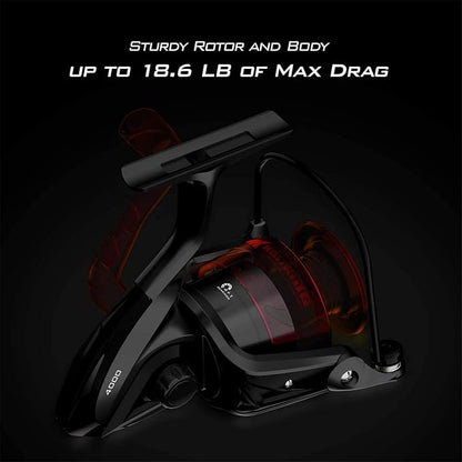 petzlifeworld KastKing Brutus Spinning Reel, Freshwater Spinning Fishing Reels, Graphite Frame, CNC Aluminum Spool, 5.2:1 Gear Ratio, 4+1 Ball Bearings