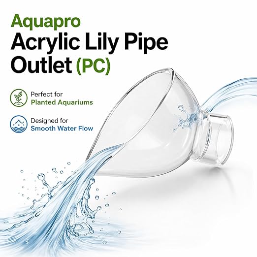 Petzlifeworld Aquapro Acrylic Lily Pipe Outlet (PC) | Crystal Clear Aquarium Outflow | Smooth Water Circulation | Premium Acrylic Build | Compatible with Aquapro Lily Pipes | Leak-Free Fit