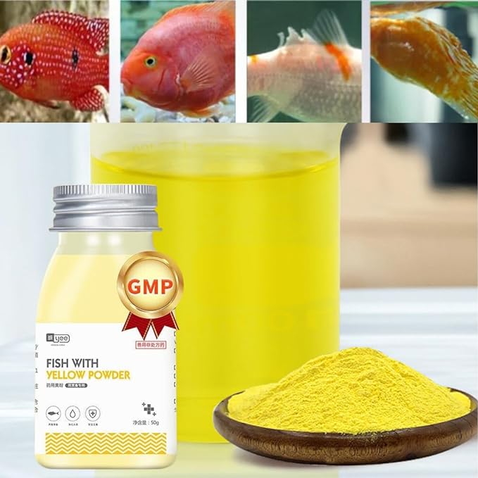 YEE 50g Japanesh Yellow Powder for Ornamental Fish and Aquarium Fish Care
