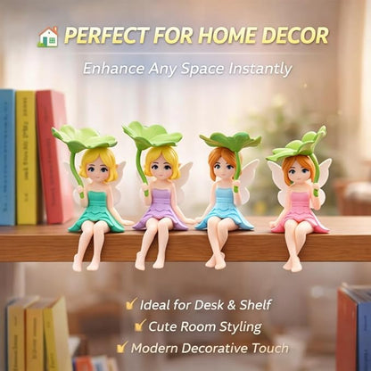 Petzlifeworld Cute Lotus Leaf Fairy Figurines (2 Pcs) | Miniature Aquarium Decoration, Car Dashboard Decor, Home Tabletop Showpiece | Aesthetic Gift for Girls, Women & Couples