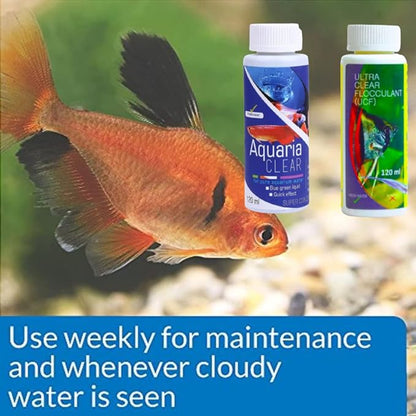 Petzlifeworld Aquatic Remedies Aquarium Fish Tank Water Clarifier | Quickly Removes Cloudiness | Makes Crystal Clear Fish Tanks (Aqua Clear 120Ml+Ucf 120 Ml Combopack 2 * 120-240Ml)