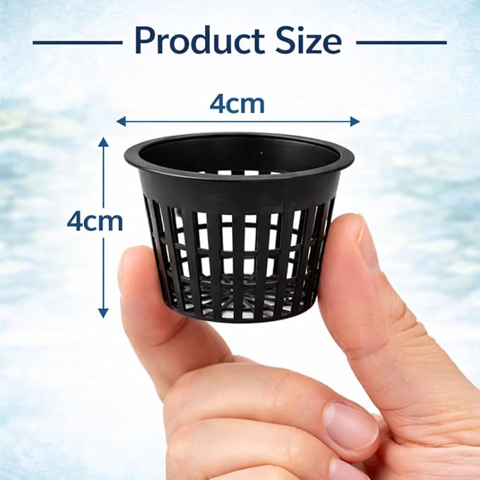 petzlifeworld Aquarium Hydroponic Pot 4cm (Black) | Nano Plastic Net Cup for Fish Tank Plants | Reusable Porous Basket for Aquatic & Hydroponic Growing