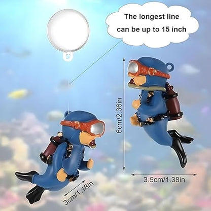 petzlifeworld 4 Piece (Mixed Color) Floating Mini Cute Diver Aquarium Fish Tank Simulation Decoration Ornaments | Made with Eco Friendly Resin | No Harm to Fish