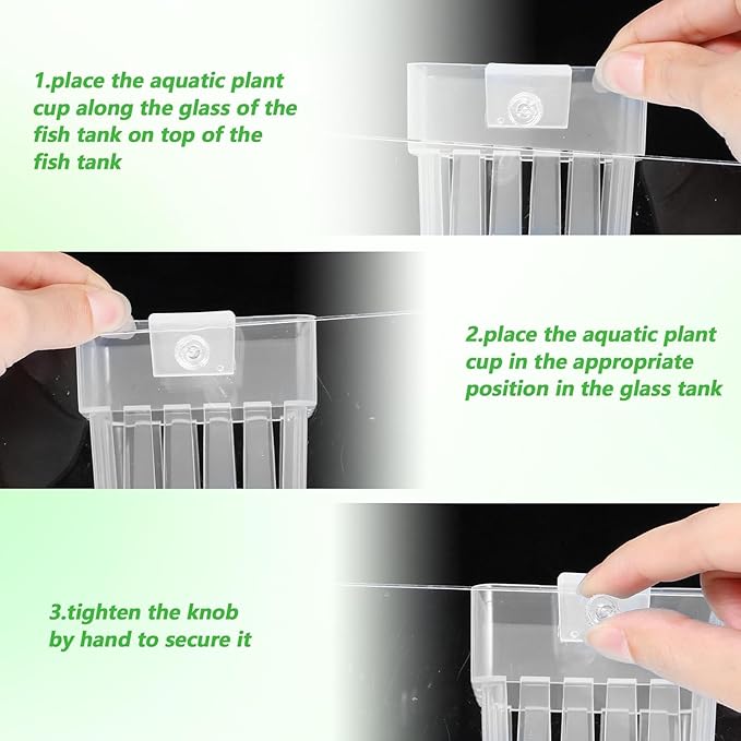 petzlifeworld 1 Pcs White Plastic Hanging (Screw Type) Water Plant Holder Pot for Aquarium Fish Tank, Aquaponic Plant Growing Landscape Plants Aquascape Decoration Water Plants by Petzlifeworld