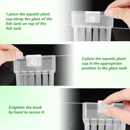 petzlifeworld 1 Pcs White Plastic Hanging (Screw Type) Water Plant Holder Pot for Aquarium Fish Tank, Aquaponic Plant Growing Landscape Plants Aquascape Decoration Water Plants by Petzlifeworld