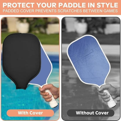 Petzlifeworld Pickleball Paddle Cover Neoprene, Universal Paddle Case with Zipper, Waterproof Protective Sleeve for Pickleball, Table Tennis & Beach Paddle, Lightweight Travel Storage Bag